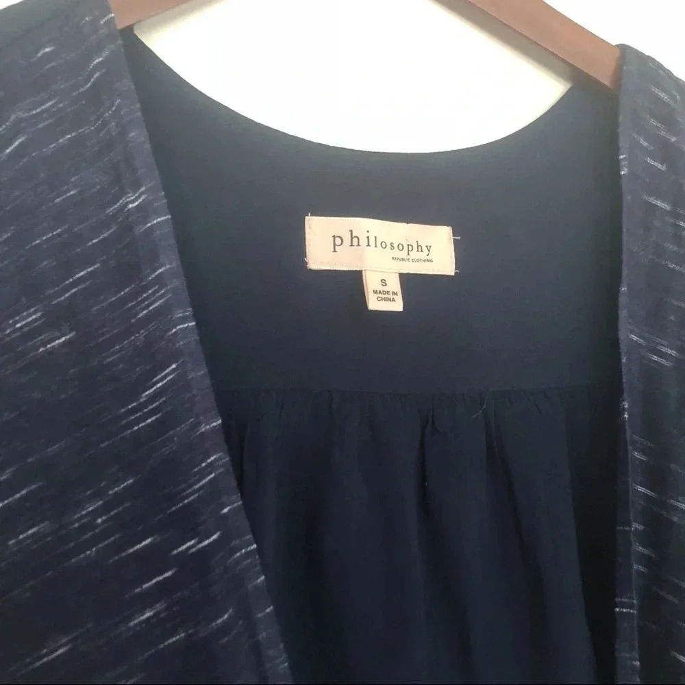 🍁 Philosophy | Navy Crossover High Low Top - Picture 2 of 5